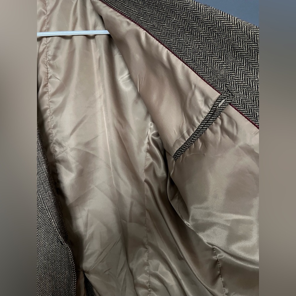 NWOT Mens Blazer Herringbone Tweed Jacket Two Button Wool Blend Sport Coat - Picture 4 of 14